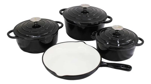 Set De Ollas De Hierro Fundido - NEGRO - Imagen 2