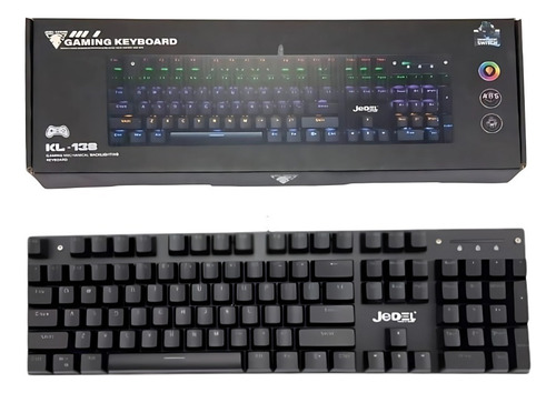 Teclado Jedel Gamer Mecanico Kl-138 Retroiluminado Negro Inglés Internacional - Imagen 9