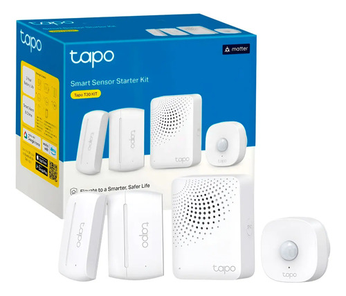 Kit Tapo T30 Kit Hub H100 Con 1 Sensor Movimiento T100 + 2 Sensores De Puertas Y Ventanas T110 Color Blanco