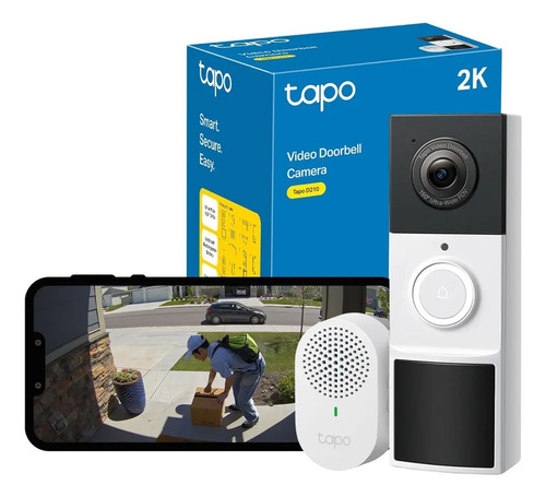 Timbre Inteligente Con Cámara 2k Tp Link Tapo D210 Batería – Blanco